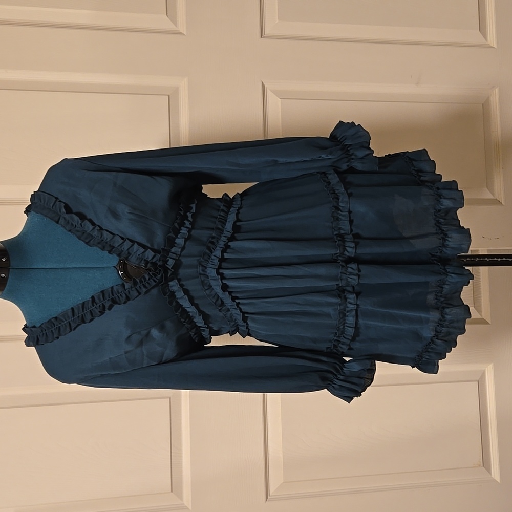 Teal Ruffle Dress